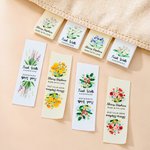 Personalised Watercolour Birth Flower 100% Cotton Sewing Label with Name and Text Birthday Gift for Knitting Lover DIY Craft Lover