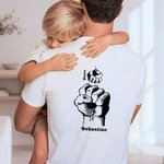 Personalized Papa Fist Bump Multicolour Soft T-shirt Sweatshirt Hoodie with Names Daily Wear Father's Day Gift for Father