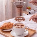Molde acrílico personalizado para café con leche con iniciales, nombre y fecha Accesorio para bar de café Regalo de inauguración para amantes del café