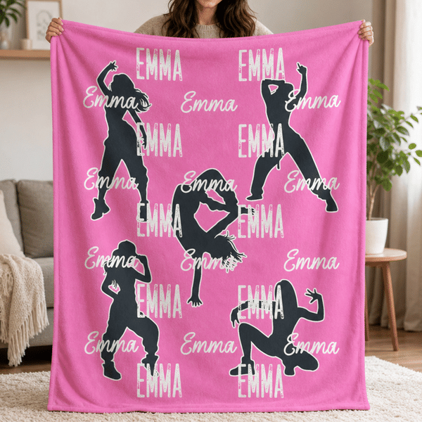 Couverture de Danse Hip-Hop Personnalisée avec Nom Cadeau d'Anniversaire pour Passionnés de Danse