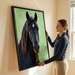 Personalised Oil Painting Texture Style Horse Portrait Framed Canvas Print with Name Home Decor Housewarming Gift for Horse Owners