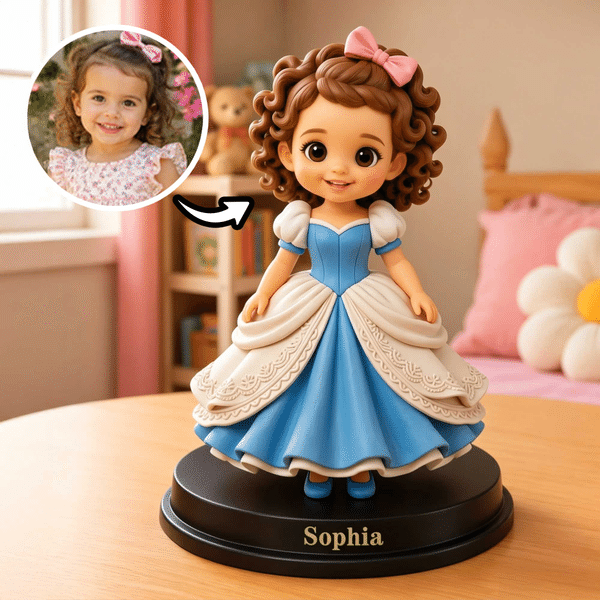 Personalized Princess Character Photo Keepsake Figurine with Name Room Decor  Birthday Anniversary Gift for Girls Daughters