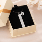 Personalised Braille Bar Pendant Necklace with Initial and Text Birthday Gift for Visually Impaired Friends