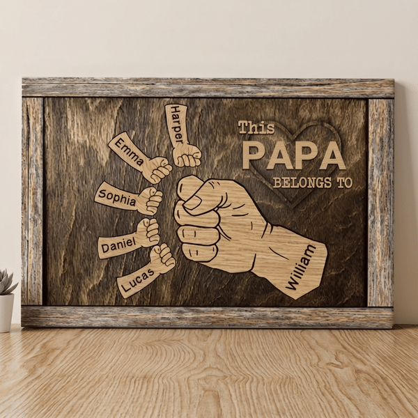 Personalized Fist Bump Wrapped Canvas Prints with Name Wall Displays Modern Home Decor Ship from USA Housewarming Father's Day Birthday Gift for Man