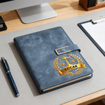 Personalised Scales of Justice PU Leather A5 Notebook with Name Daily Office Use Birthday Graduation Gift for Lawyer Law Student Judge