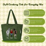 Personalized Horse Riding Theme Large Capacity Corduroy Tote Bag with Name Travel Essential Birthday Gift for Horse Lovers