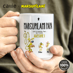 Personalised Long-Tailed Leopard Marsupilami Papa 11 oz 15 oz Ceramic Mug with Names Father's Day Birthday Gift for Dad Kid | Callie × Marsupilami®