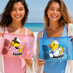 Personalised Cute Duck Waterproof Transparent Pool Bag with Name Beach Party Daily Use Birthday Gift for Bestie Friends