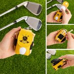 Gepersonaliseerde gouden golf badge initiële PU lederen golfbal tas Tee houder met naam Golfclub verjaardagscadeau voor golfliefhebbers