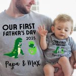 Gepersonaliseerd Our First Father's Day Together 100% katoenen T-shirt of babyromper met naam Vaderdagcadeau voor baby en nieuwe vader
