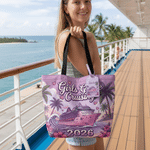 Personalised Girls Gone Cruising Tote Bag Luggage Tag Set with Year and Name Travel Essential Daily Use Birthday Gift for Besties Women