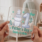 Personalized Cartoon Animal Acrylic Plaque with Name Home Decor  Father's Day Birthday Gift for New Dads