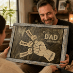 Personalized Fist Bump Wrapped Canvas Prints with Name Wall Displays Modern Home Decor Ship from USA Housewarming Father's Day Birthday Gift for Man