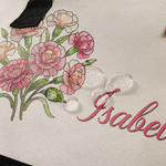 Personalised Birth Flower Large Capacity Makeup Bag Tote Bag with Name Daily Use Anniversary Birthday Gift for Mother Woman