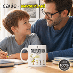 Personalised Long-Tailed Leopard Marsupilami Papa 11 oz 15 oz Ceramic Mug with Names Father's Day Birthday Gift for Dad Kid | Callie × Marsupilami®