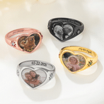 Personalised Birthstones Heat-Activated Hidden Photo Sterling Silver Ring with Text Memorable Jewellery Birthday Anniversary Gift for Mother Women