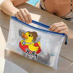 Personalised Cute Duck Waterproof Transparent Pool Bag with Name Beach Party Daily Use Birthday Gift for Bestie Friends