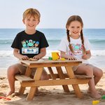 Personalized Cartoon Summer Beach Crab 100% Cotton Kid T-shirt with Name Summer Wear Holiday Birthday Back to School Gift for Kids Boys Girls