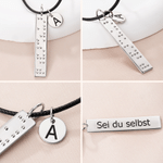 Personalised Braille Bar Pendant Necklace with Initial and Text Birthday Gift for Visually Impaired Friends