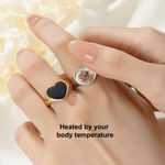 Personalised Birthstones Heat-Activated Hidden Photo Sterling Silver Ring with Text Memorable Jewellery Birthday Anniversary Gift for Mother Women