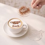 Molde acrílico personalizado para café con leche con iniciales, nombre y fecha Accesorio para bar de café Regalo de inauguración para amantes del café