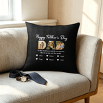 Personalized Dad Daddy Family Photos Soft Throw Pillow Cover with 1-6 Names and Text Daily Use Father's Day Gift for Dad Grandpa