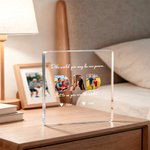 Personalised Dad 3-5 Photos Collage Square Acrylic Plaque with Names and Text Home Decor Father's Day Birthday Gift for Dad Grandpa