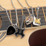 Henkilökohtainen lämpö-aktivoida piilotettu valokuva Guitar Pick kaulakoru sähkökitara riipus konsertti syntymäpäivälahja kitaristi musiikin rakastaja