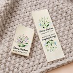 Personalised Watercolour Birth Flower 100% Cotton Sewing Label with Name and Text Birthday Gift for Knitting Lover DIY Craft Lover