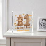 Personalized Cartoon Animal Acrylic Plaque with Name Home Decor  Father's Day Birthday Gift for New Dads