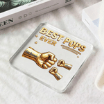 Henkilökohtainen Best Dad Ever Fist Bump Clear Akryyli Plaque nimi Home Desk Decor Isänpäivä lahja isälle isoisä isoisä