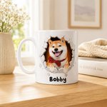Personalized Pet Photo 11 oz 15 oz Ceramic Mug with Name Daily Use Birthday Gift for Pet Lover