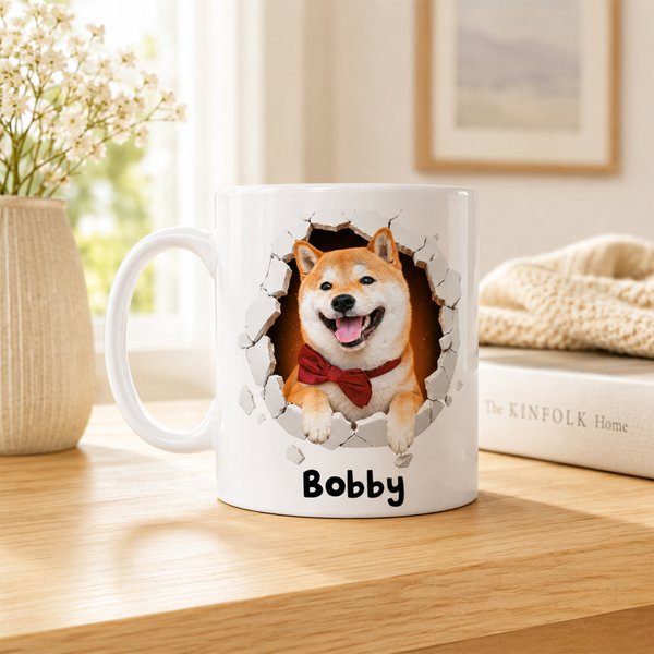 Personalized Pet Photo 11 oz 15 oz Ceramic Mug with Name Daily Use Birthday Gift for Pet Lover