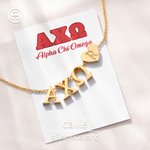 Gepersonaliseerde Sorority Griekse Letters Ketting met Gegraveerde Hart Bedel en Kaart College Graduation Gift voor Vrienden Meisjes