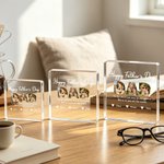 Personalised Dad 3-5 Photos Collage Square Acrylic Plaque with Names and Text Home Decor Father's Day Birthday Gift for Dad Grandpa
