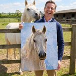 Personalised Oil Painting Texture Style Horse Portrait Framed Canvas Print with Name Home Decor Housewarming Gift for Horse Owners
