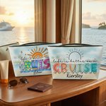 Personalised Life Is Better On A Cruise Makeup Bag with Name Portable Travel Storage Vacation Birthday Gift for Woman Cruise Lover