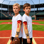 Personalised Multicolour Ice Cream Arm Sleeves Set of 2 with Name and Number Outdoor Accessories Birthday Daily Gift for Family Friends Baseball Lovers