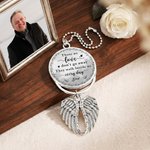 Ornement de voiture personnalisé avec photo de Heaven Wings et nom de famille Cadeau commémoratif pour la famille, le père et la mère