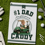 Personalised From Your Favorite Caddy Golf Cart Photos Quick Dry Golf Towel with Title Daily Use Father's Day Birthday Gift for Father Golf Lover