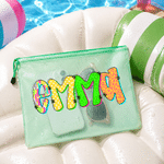 Personalized Multicolor Vintage Graffiti Leopard Print Letter PVC Beach Bag with Name and Text Daily Use Birthday Gift for Family Friends