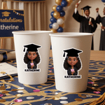Personalized Graduation Cap Cartoon Character Photo Stickers with Name Gift Decor Graduation Party Favors for Graduates