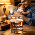 Personalized The Reasons You Drink 10 oz Whiskey Glass with Nickname Daily Use Father's Day Gift for Dad