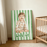 Personalized Baby First Word Mispronunciation Canvas Poster Frameless Framed Painting with Photo and Text Birthday Gift for Toddlers New Parents