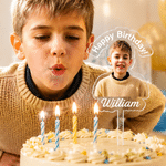 Personalised Happy Birthday Photo Acrylic Cake Topper with Name Birthday Party Gift for Friend Family