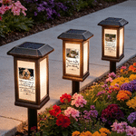Personalized Photo Pet Paw Print Solar Garden Light with Name and Text Garden Decor Memorial Sympathy Gift for Family Pet Owners