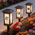 Personalized Pet Photo Waterproof Solar Garden Light with Name Cemetery Decor Pet Loss Memorial Gift for Pet Parents Pet Lovers