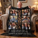 Personlig 6 bilder Mykt pledd med tittel og tekster Hjemmedekorasjon Farsdag Bursdagsgave til pappa Bestefar Familie