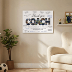 Personalized Thank You Coach 18 Photos Large Canvas Prints with Text Home Decor Ship from USA Graduation Birthday Gift for Coach