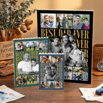 Casse-tête personnalisé Multicolore Best Dad Ever 2-6 Photos Building Block Puzzles with Text Home Decor Father's Day Birthday Gift for Dad Grandfather